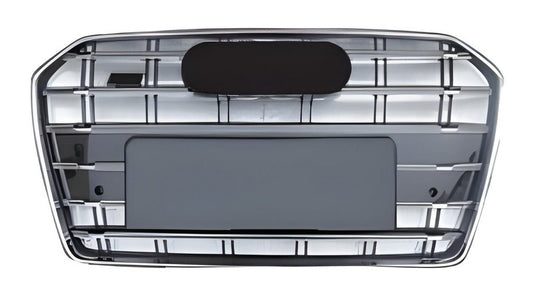 Front black grille with chrome frame S-Style (2014-2017) for Audi A6 C7 2011-2017 - image 1