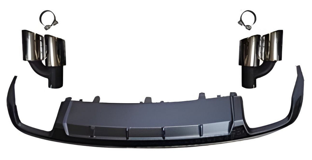 Rear Diffuser with Exhaust Tips RS-Style V-3 (2014-2017) for Audi A6 C7 2011-2017 - image 1