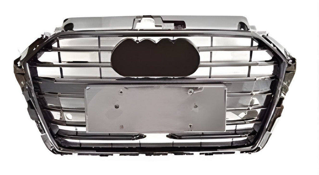 Front Grille S-Style (2016-2020, gray with chrome) for Audi A3 2012-2020 - image 1