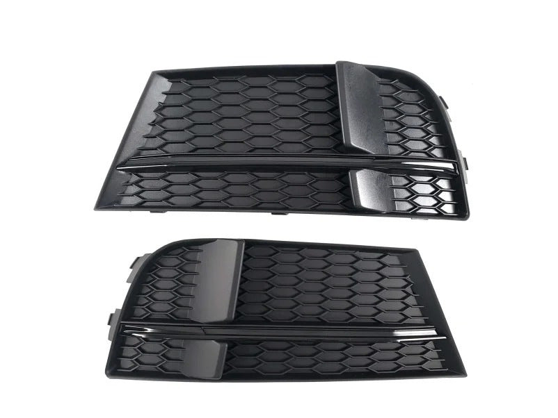 Fog light grilles S-Style V-1 (2016-2020, 2 pcs, Black) for Audi A3 2012-2020 - image 1