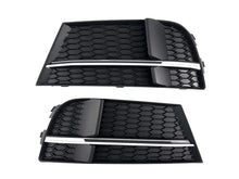 Fog Light Grilles S-Style V-2 (2016-2020, 2 pcs, Black) for Audi A3 2012-2020 - image 1