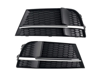 Fog Light Grilles S-Style V-2 (2016-2020, 2 pcs, Black) for Audi A3 2012-2020 - image 1