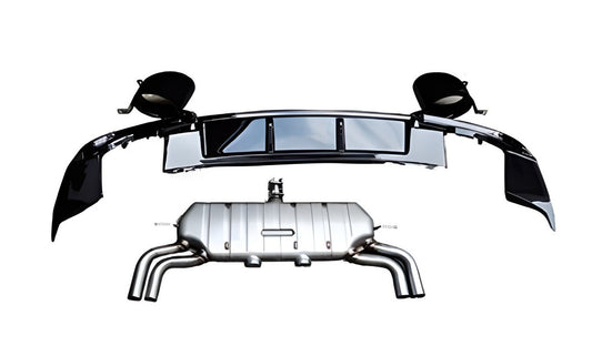 Rear diffuser with exhaust tips V-1 (for S/S-Line, 2016-2020) for Audi A3 2012-2020 - image 1