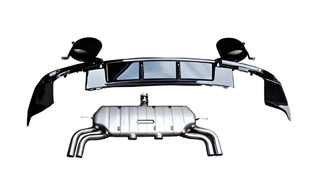 Rear diffuser with exhaust tips V-1 (for S/S-Line, 2016-2020) for Audi A3 2012-2020 - image 1