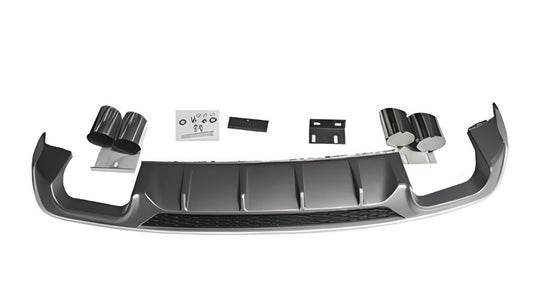 Rear Diffuser with Tips V-2 (for S/S-Line, 2016-2020) for Audi A3 2012-2020 - image 1