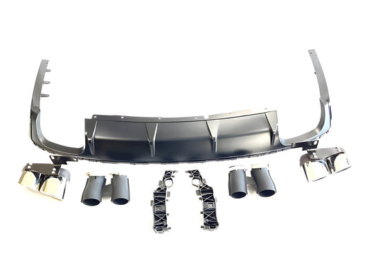 Rear diffuser with exhaust tips S-Style (2018-2021) for Audi A8 2018- - image 2