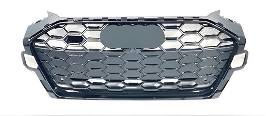 S-style front grille (2020-2022, black) for Audi A4 B9 2015-2024 - image 1