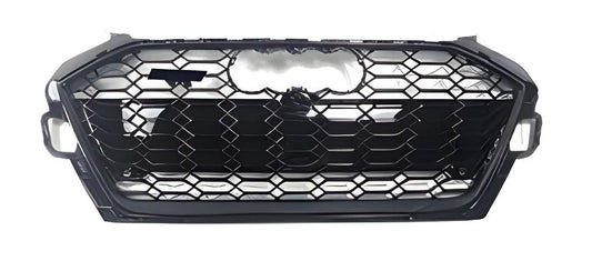 RS-style front grille (2020-2022, black) for Audi A4 B9 2015-2024 - image 1
