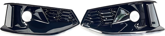 S-Style Fog Light Grilles (2020-2022, 2 pcs, Black) for Audi A4 B9 2015-2024 - image 1