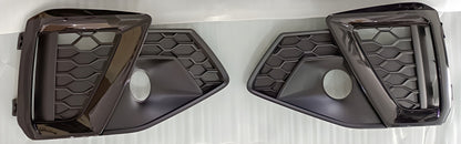 S-Style fog light grilles (Sport, 2020-2022, 2 pcs, Black) for Audi A4 B9 2015-2024 - image 1