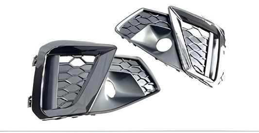 S-Style fog light grilles (Sport, 2020-2022, 2 pcs, Black) for Audi A4 B9 2015-2024 - image 2