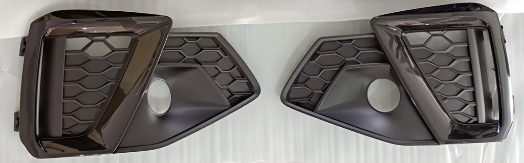 Fog Light Grilles RS-Style (Sport, 2020-2022, 2 pcs, Black) for Audi A4 B9 2015-2024 - image 1