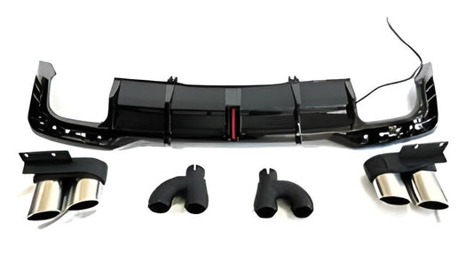 Rear Diffuser with Exhaust Tips RS-Style (2020-2025) for Audi A5 2016-2025 - image 1