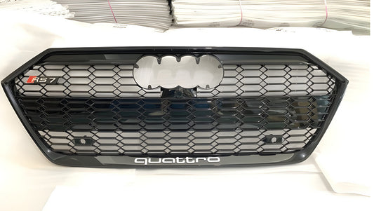 RS-Style front grille with Quattro lettering (black) for Audi A7 2018- - image 1