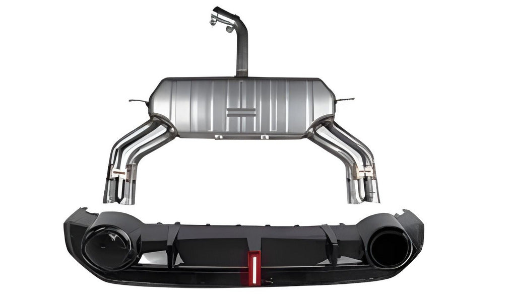 Rear Diffuser with Exhaust Tips RS-Style for Audi A3 2020- - image 1