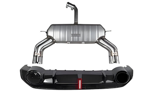 Rear Diffuser with Exhaust Tips RS-Style for Audi A3 2020- - image 1