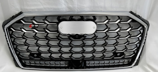 Front Grille S-Style (2022+, Chrome with Black) for Audi A8 2018- - image 1