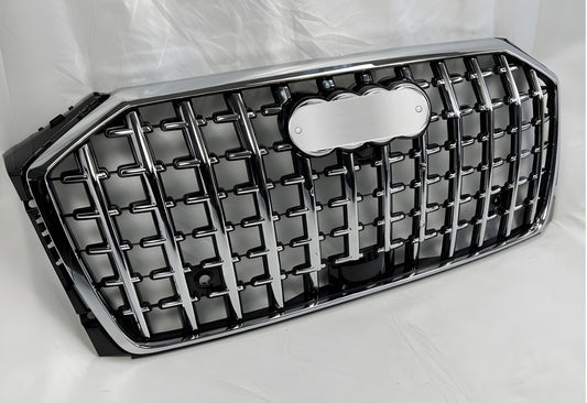 Horch S-Style Front Grille (2022+, Chrome with Black) for Audi A8 2018- - image 1