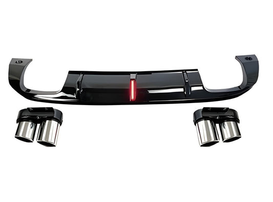 Rear diffuser with QS-Style nozzles (2016-2024) for Audi Q2 2016- - image 1