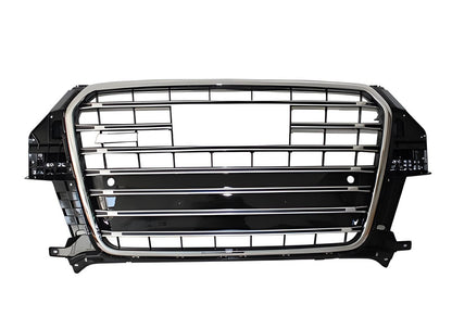 SQ-Style front grille (2011-2015, black with chrome) for Audi Q3 2011-2019 - image 1
