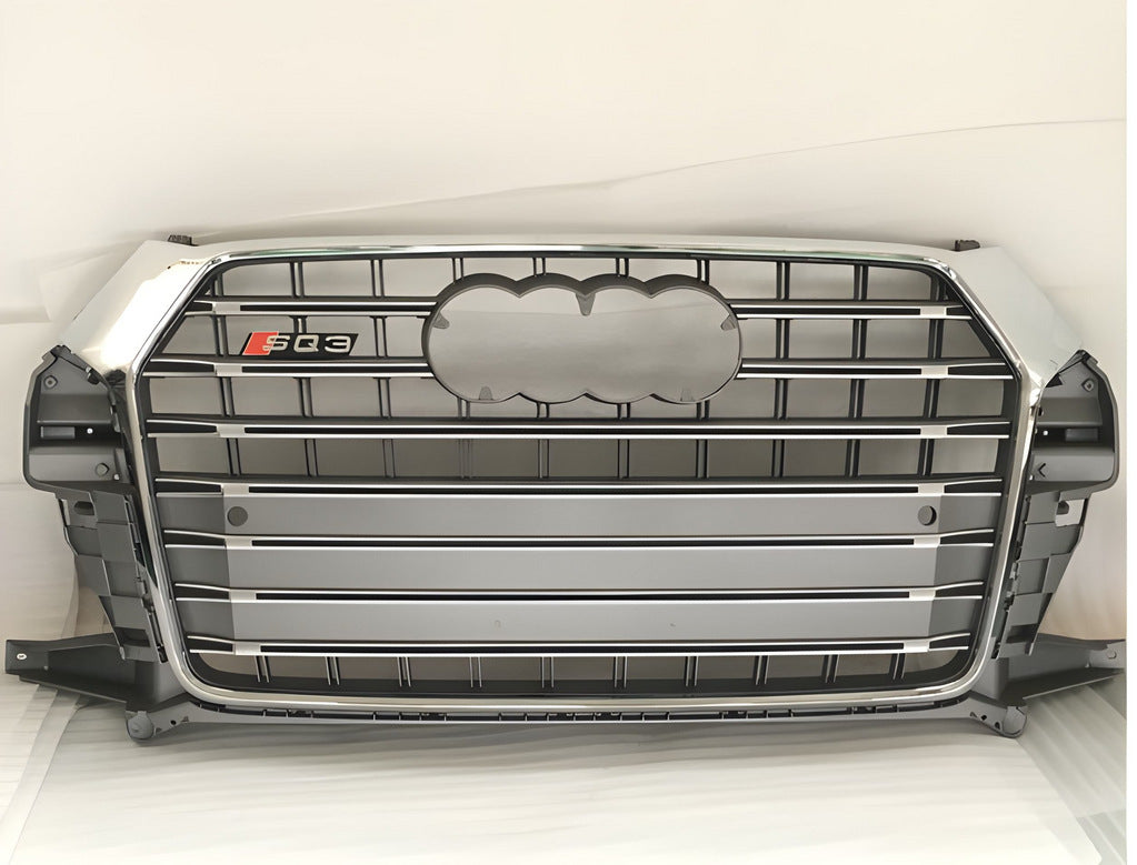 RSQ-Style Front Grille (2015-2019, Black with Chrome) for Audi Q3 2011-2019 - image 1