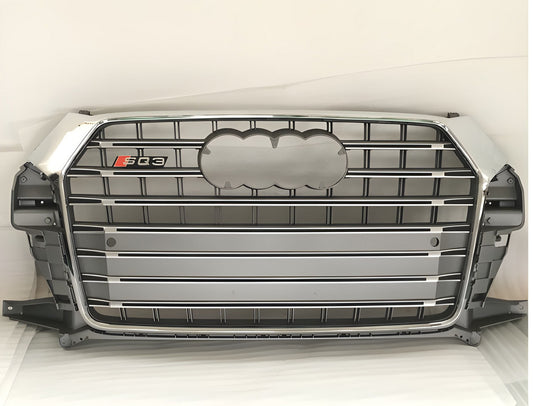 RSQ-Style Front Grille (2015-2019, Black with Chrome) for Audi Q3 2011-2019 - image 1
