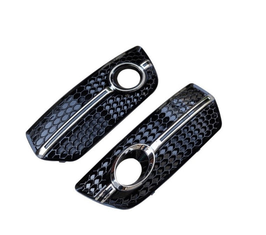 RS-Style fog light grilles (2008-2012, 2 pcs, black with gray) for Audi Q5 2008-2017 - image 1