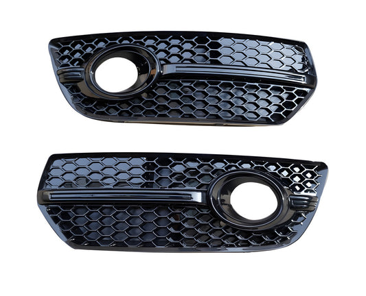 Fog Light Grilles RS-Style (2008-2012, 2 pcs, Black) for Audi Q5 2008-2017 - image 1