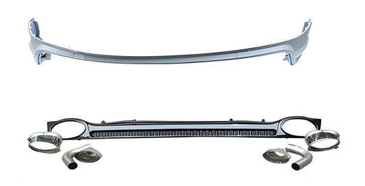 Rear Diffuser with Exhaust Tips QRS-Style (2017-2020) for Audi Q5 2017-2025 - image 1