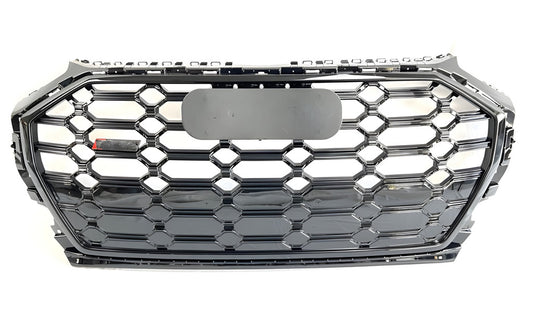SQ-Style Front Grille (2020-2025, Black) for Audi Q5 2017-2025 - image 1