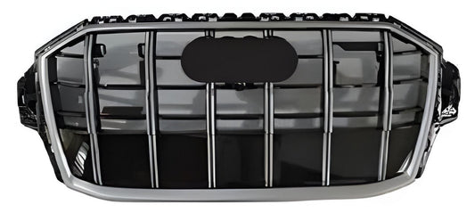 RSQ-Style Front Grille (2020+, Matte Black with Chrome) for Audi Q7 2015- - image 1