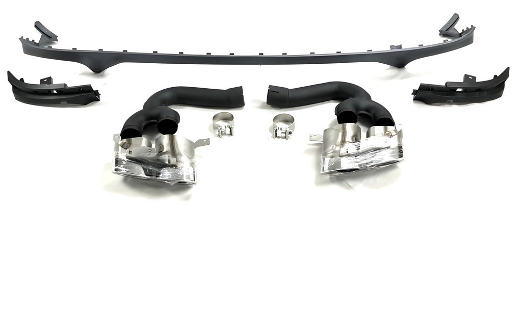 Rear Diffuser with Exhaust Tips QRS-Style (2018-2023, Black) for Audi Q8 2018- - image 1