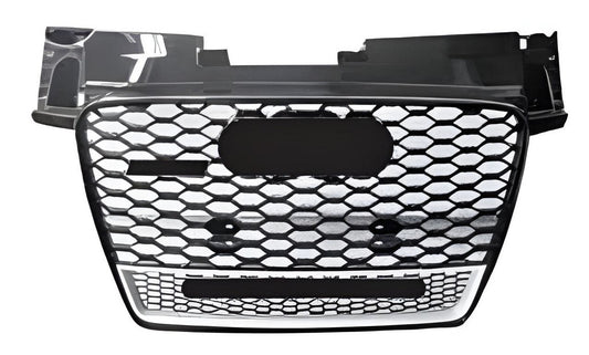 RS-style front grille with Quattro lettering (2008-2014, black) for Audi TT 2006-2014 - image 1