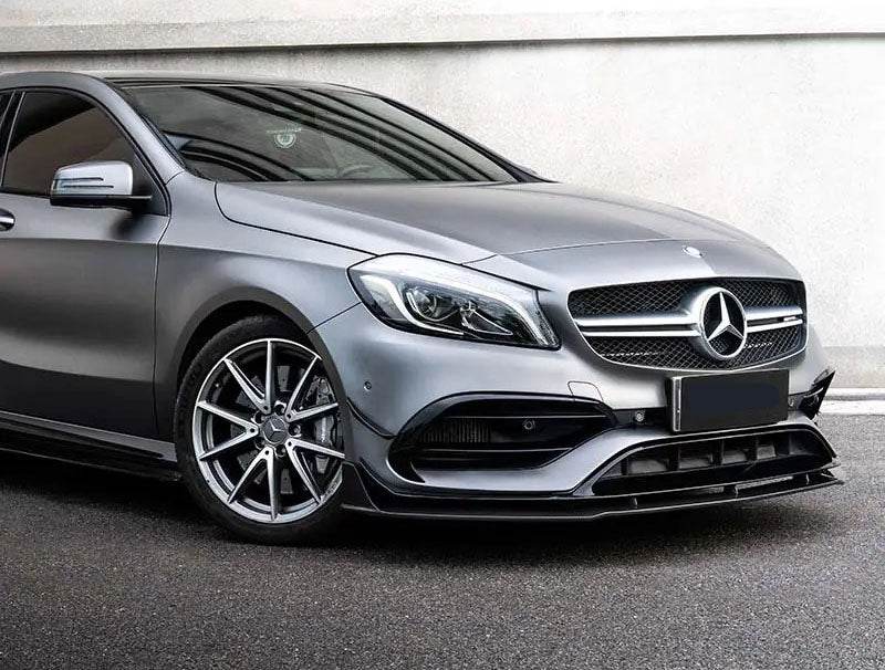 Front lip skirt (black) for Mercedes A-class W176 2012-2018 - Reelken Auto