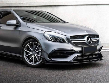 Front lip skirt (black) for Mercedes A-class W176 2012-2018 - Reelken Auto