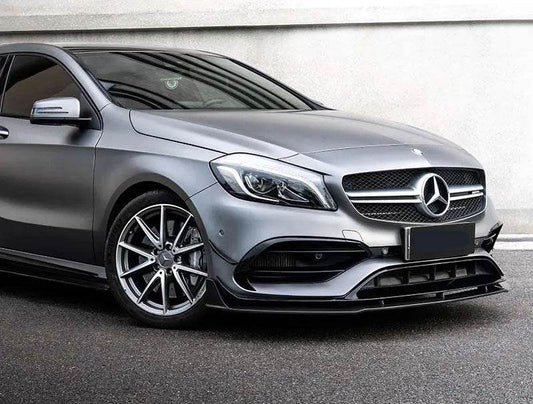 Front lip skirt (black) for Mercedes A-class W176 2012-2018 - Reelken Auto