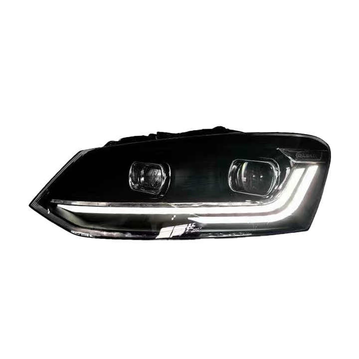 Front Headlights Red (2 pcs) for Volkswagen Polo 2010-2017 - image 1