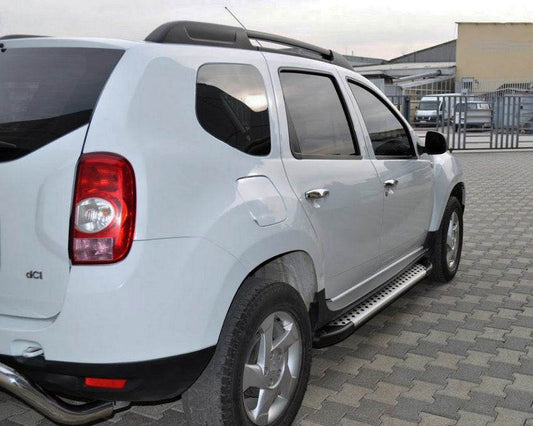 Side sills Allmond Grey (2 pieces, aluminum) for Renault Duster 2008-2017 - Reelken Auto