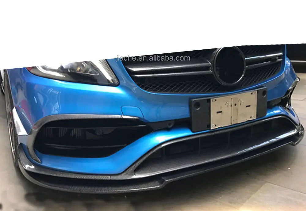 Front lip spoiler (for AMG-Line / A45 AMG HB 2016-2018, black) for Mercedes A-сlass W176 2012-2018 - image 3