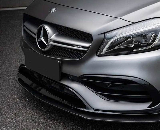 Front lip skirt (black) for Mercedes A-class W176 2012-2018 - Reelken Auto