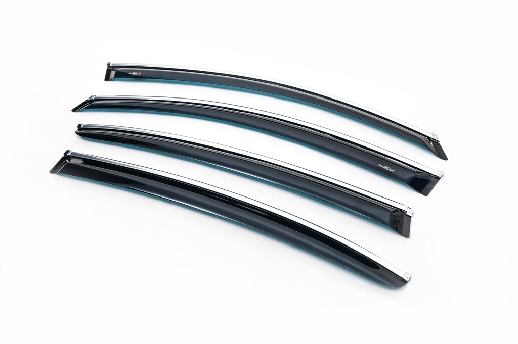 Window visors with chrome trim (4 pcs, HIC) for Volvo V40 2012- - image 1