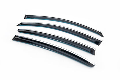 Window deflectors with chrome trim SW (4 pcs, HIC) for Opel Insignia 2017-2022 - image 2