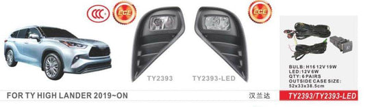 Fog lights (2 pcs., halogen) for Toyota Highlander 2019- - Reelken Auto