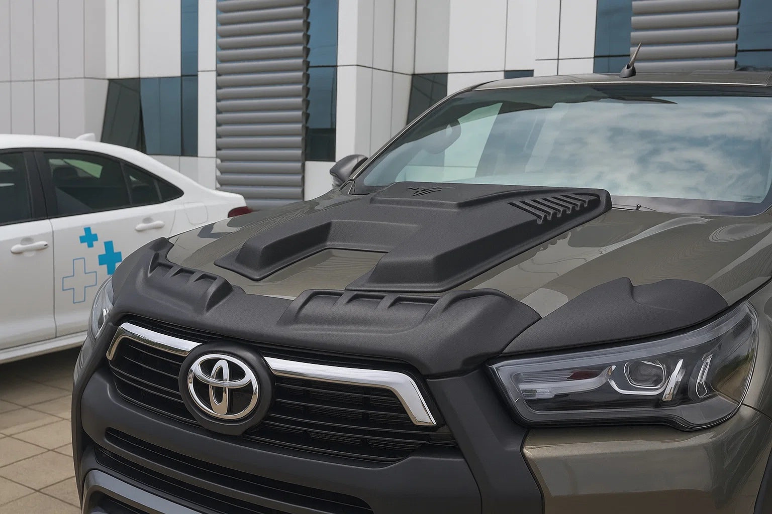 Hood Scoop Cover (2021+, ABS) for Toyota Hilux 2015- - image 1