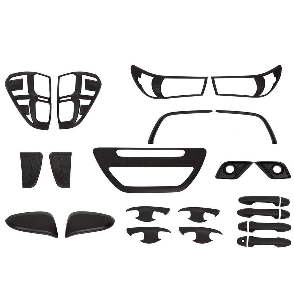 Trim Cover Set (Black ABS) for Toyota Hilux 2015- - image 1