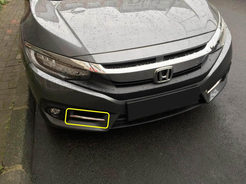 Fog Light Covers Carmos (2 pcs, Stainless Steel) for Honda Civic Sedan X 2016-2021 - image 4