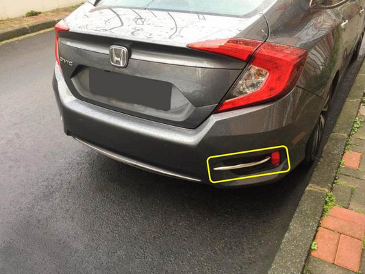 Covers for rear fog lights (2 pcs., stainless steel) for Honda Civic Sedan X 2016-2021 - Reelken Auto