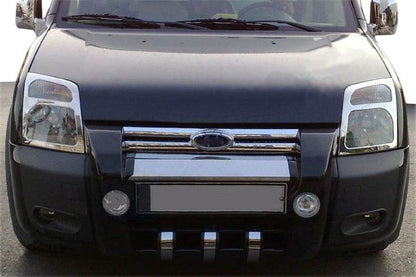Covers for lights (2 pcs, stainless steel.) for Ford Connect 2002-2006 - Reelken Auto
