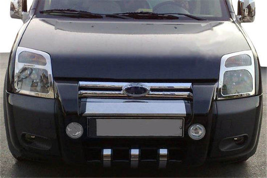 Covers for lights (2 pcs, stainless steel.) for Ford Connect 2002-2006 - Reelken Auto
