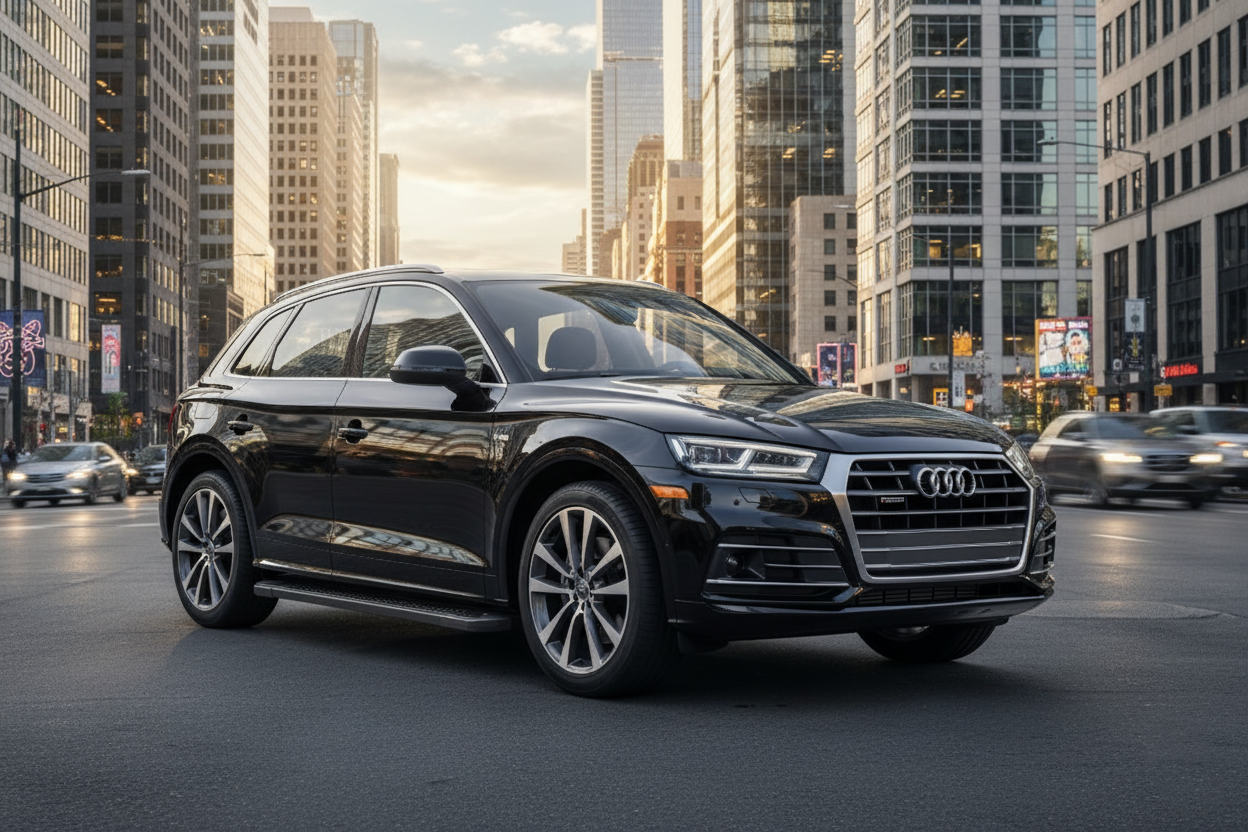 Side Steps Allmond Black (2 pcs, Aluminum) for Audi Q5 2017-2025 - image 1